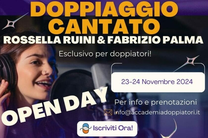 Open Day Corso Doppiaggio Cantato